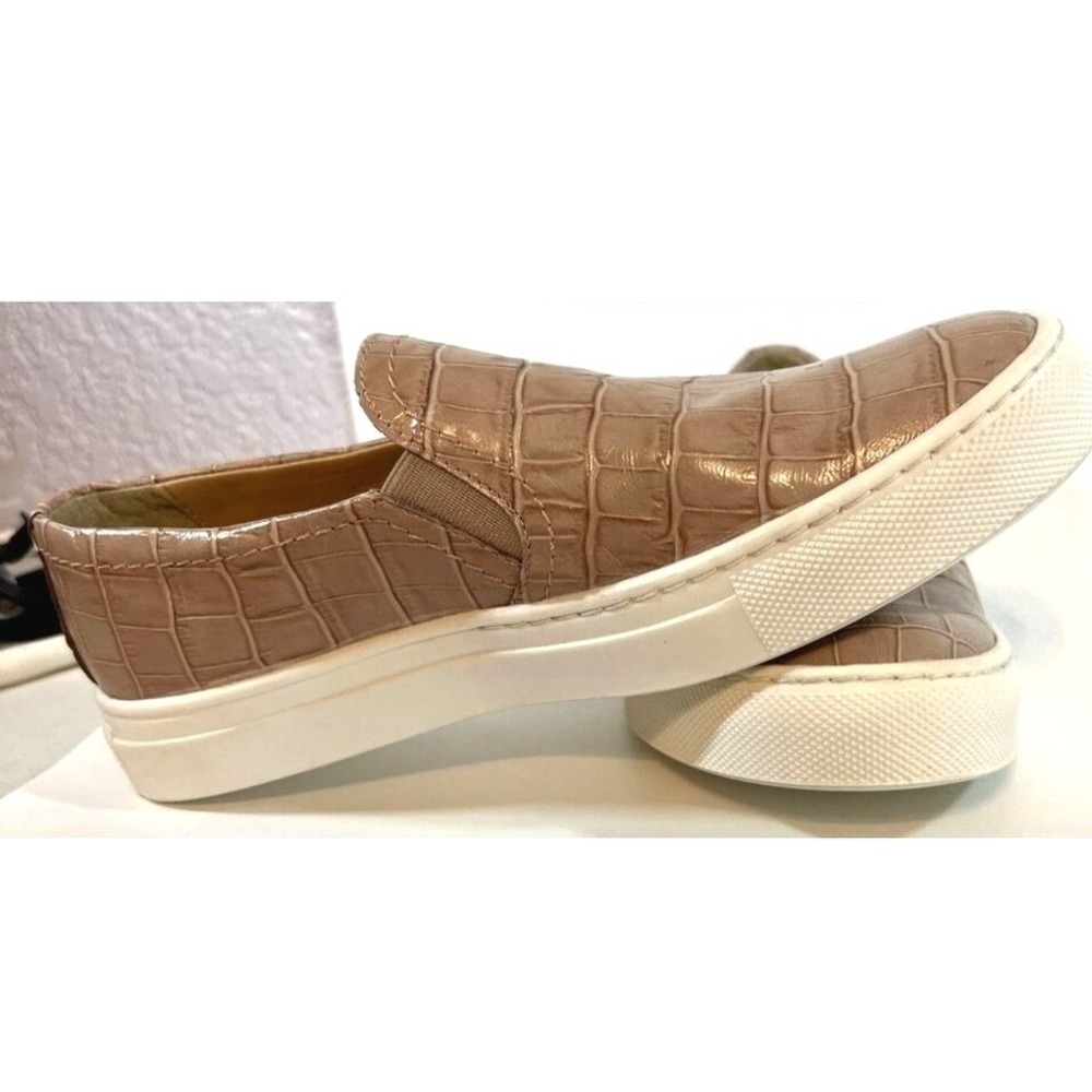L.K. Bennett London Nude Croc‎ Shoes Effect Womens Sz 6 Slip On Sneakers Italy